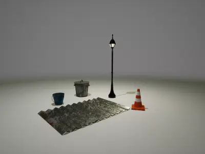 StreetProps street lamp Free low-poly 3D model