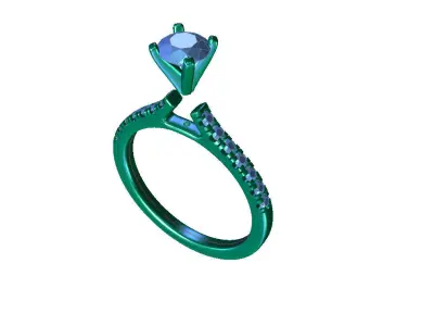 ZDR007 solitaire diamond engagement ring 3D print model