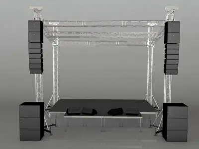 Aluminium Stage  Low-poly 3D model