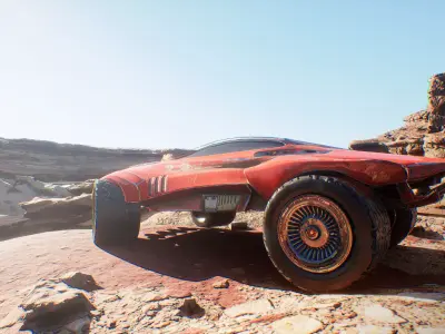 Cyberpunk Terrain Concept Vehicle Low-poly 3D model