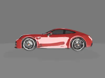 Red Sports Car  Realistic High-Detail 3D Model 3D model