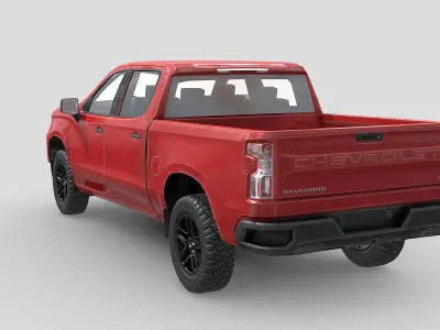 Chevrolet Silverado CrewCab Trailboss 2018 Low-poly 3D model