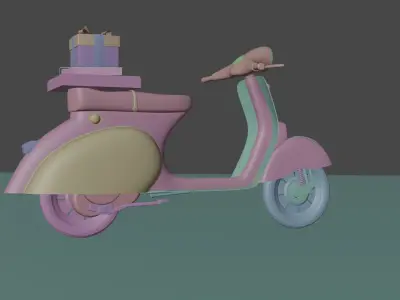 motorcycle to deliver ready-made orders for games and movies Low-poly 3D model