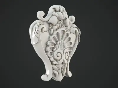 Decor silver ornate medallion 3D print model