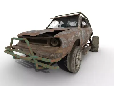 Rusted Shanty Car Game Ready  Low-poly 3D model