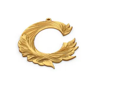 Alphabet Letter C  Pendant  3D print model