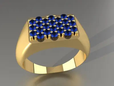 Mens Diamond Ring Size 10 Gold Silver Platinum Jewelry 3D print model