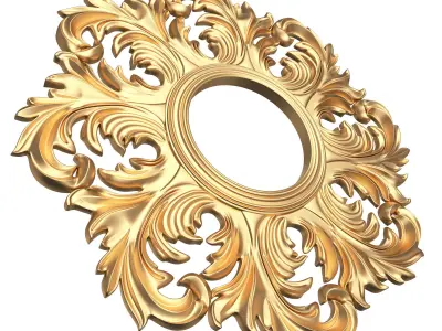 Classic Round Mirror Low-poly 3D model