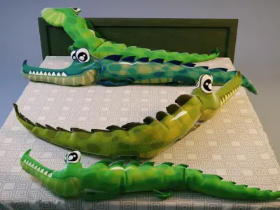 Aligator crocodile pillows 3D model