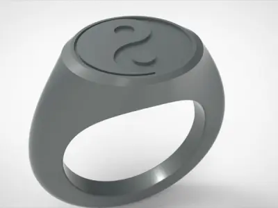 Yin Yang Ring US RING SIZES 5 6 7 8 9 10 11 12 13 14 15 16 3D print model