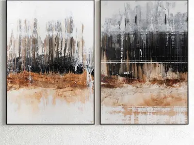 Plaster Two Photo Frame 132 Low-poly 3D model