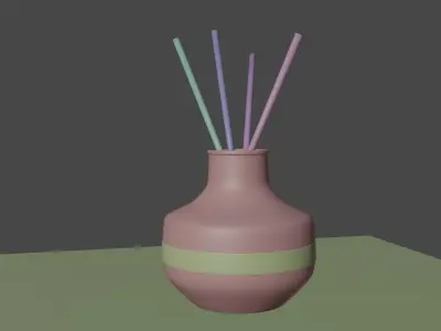 Reed Diffuser - Glass bottle with wooden sticks Free 3D model