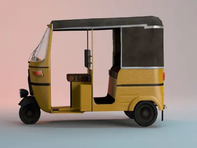 Tuk Tuk Rickshaw  Low-poly 3D model