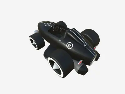 Cartoon Kart B09 Black - Vehicle Racing Design Low-poly 3D model