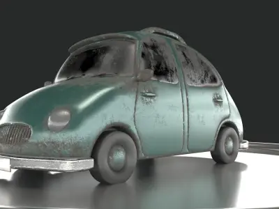 Cartoon car Low-poly 3D model