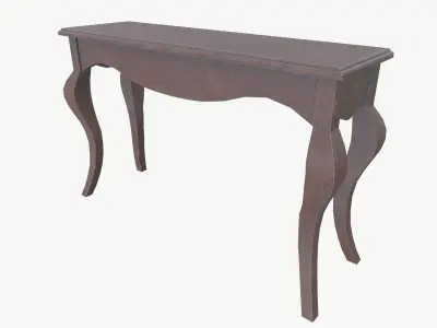 Wooden Desk Side Dressing Table Low-poly 3D model