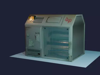 Frigidarium Futurismi Stylizatum a Modulus 3D ad Ludos Paratus 3D model
