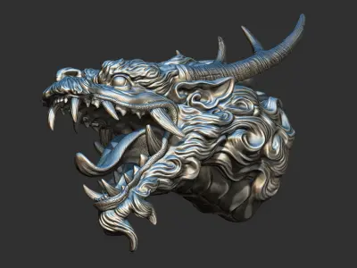 Chinese dragon grin 3D print model