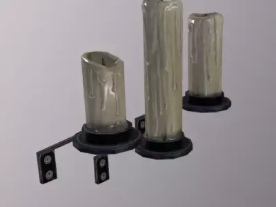 Church OBJ Candles Low-poly 3D model