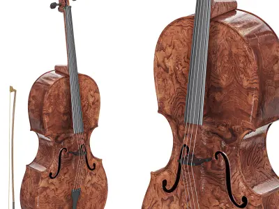 SZD Acoustic Cello with Soft Case Retro by Amazon 3D model