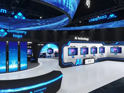 exhibition stand 30x14 model 3D model