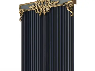 Cornice Classic Curtain 017 Low-poly 3D model