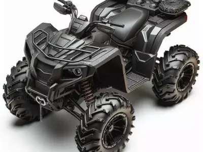 Black Stallion Off-Road ATV High-Performance Quad for Adventure Low-poly 3D model