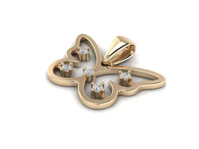 Pendant 16 Butterfly 3D print model