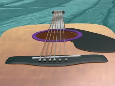 Guitar acoustic in water 3D model