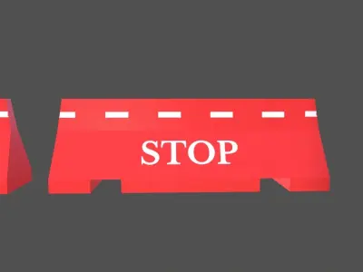 Stop Divider Low-poly 3D model