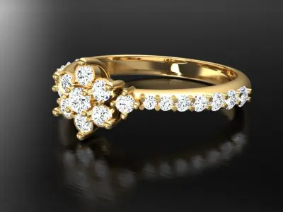 Ring M17 The luxury female ring with gem wedding 3D print model