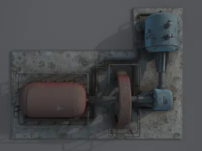 Diesel generator Low-poly 3D model