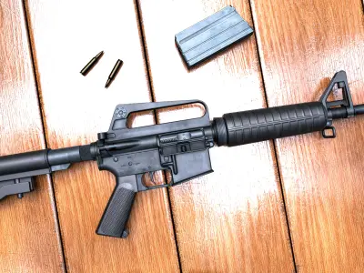 CAR-15 XM177 rifle Low-poly 3D model