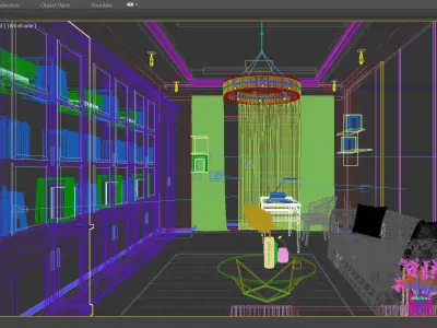 Luxury Office Interior Scene 3D model