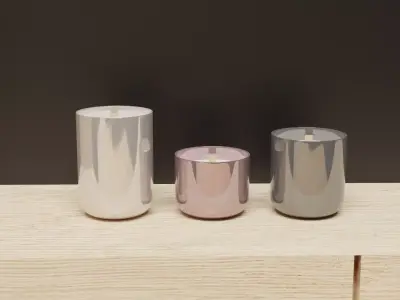 Candles with wooden wick Free 3D model