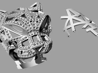 Panther Ring Gold  3D print model