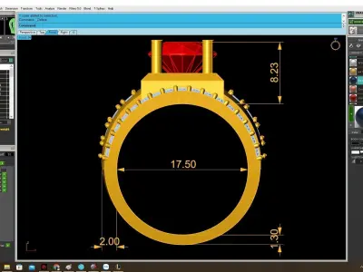 Luxury Square Gemstone Men Ring 3D Model  4070 3D print model