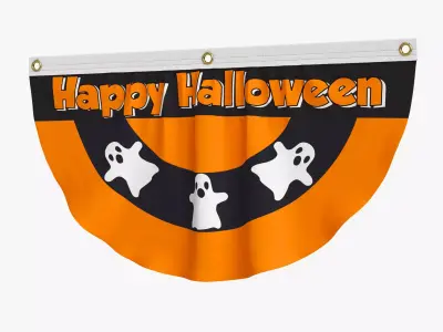 Halloween Ghost Bunting Flag 3D model