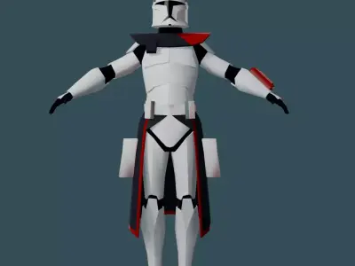 Clone Trooper V2 Low Poly Free 3D model