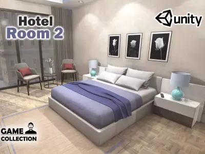 Hotel Room 2 Low-poly 3D model
