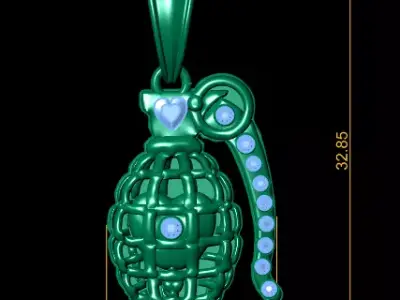 Luxury Bomb Pendant 3D Printable Model 3D print model