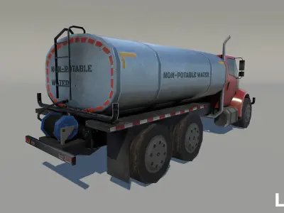 Water Truck  Low-poly 3D model