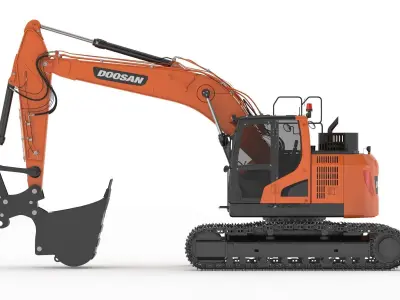 Doosan DX235LCR-5 Crawler Excavator 3D model