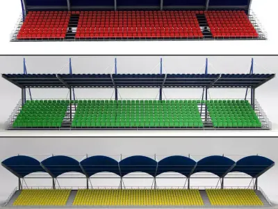 Stadium Seating Tribune Pack 3D model