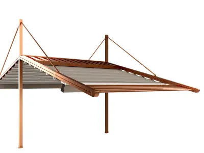 Motorized Pergola 3a copper satin polished 3D model