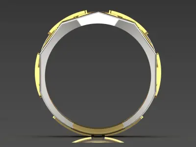 Luxury two-tone chain design ring model gr0121 3D print model