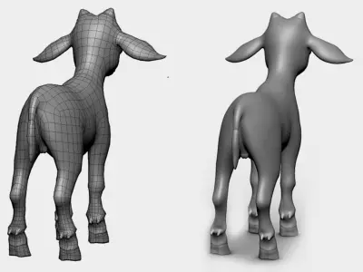 Baby Goat Low-poly 3D model