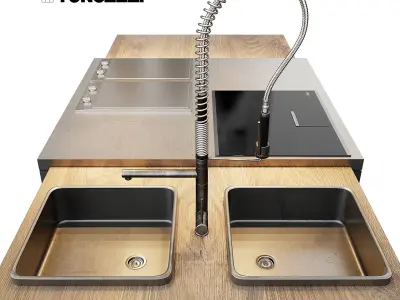 AVE Toncelli Essence Kitchen and Miele 3D model