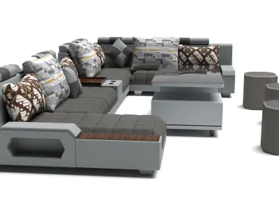 3d Modern Sofa Set Design For Interior Scene 3D model