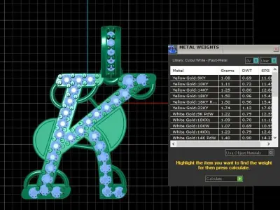 LUXURY ALPHABET K PENDANT 3D PRINTABLE MODEL 3D print model